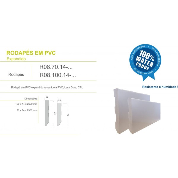 Rodapé 70mm PVC Expandido Rev. Carvalho Altay