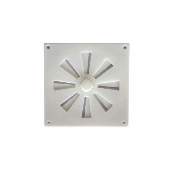 Grelha Vent.C/Regulador PVC 120x120 Branca