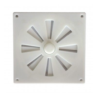Grelha Vent.C/Regulador PVC 150x150 Branca