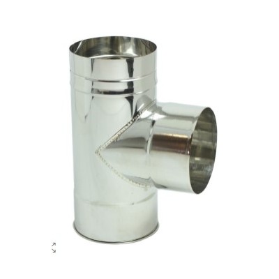 Tê Aço Inox 125mm 90º C/Tampão