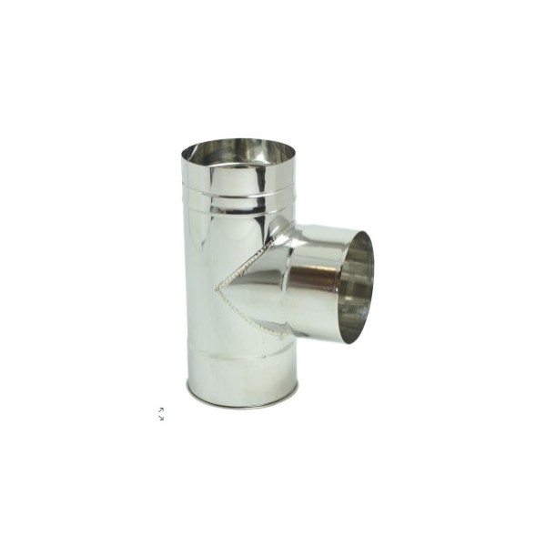 Tê Aço Inox 125mm 90º C/Tampão