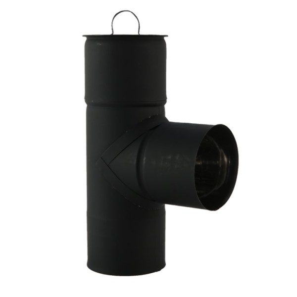 Tê 90º Aço Inox Pint. Preto 80mm 