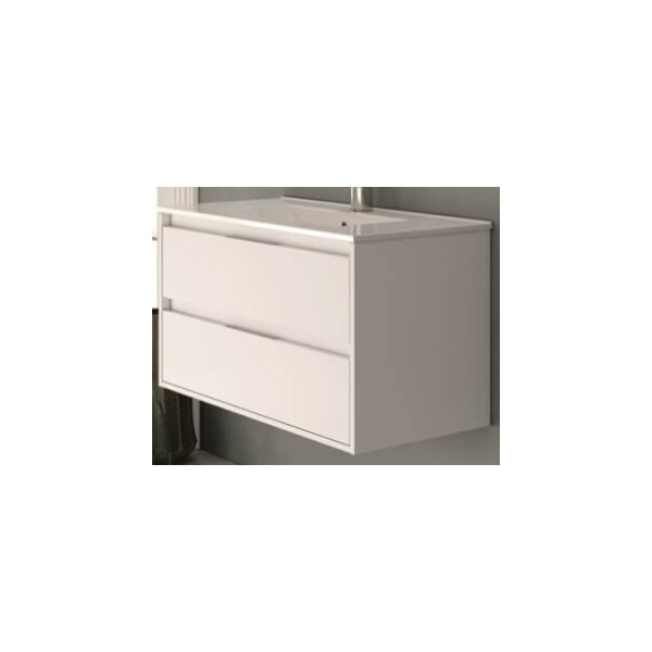 Móvel WC Bolton Suspenso 2 Gavetas Lacado Branco 795x450x480