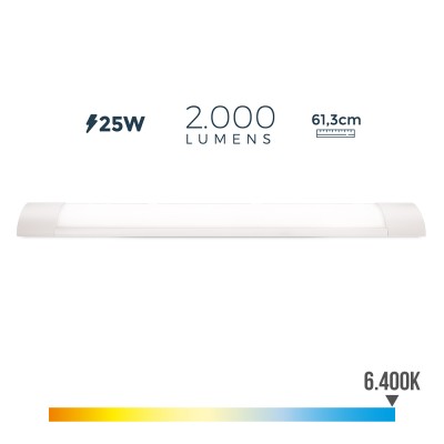 Armadura Led Electrónica 25W 6.400K L. Fria 61cm