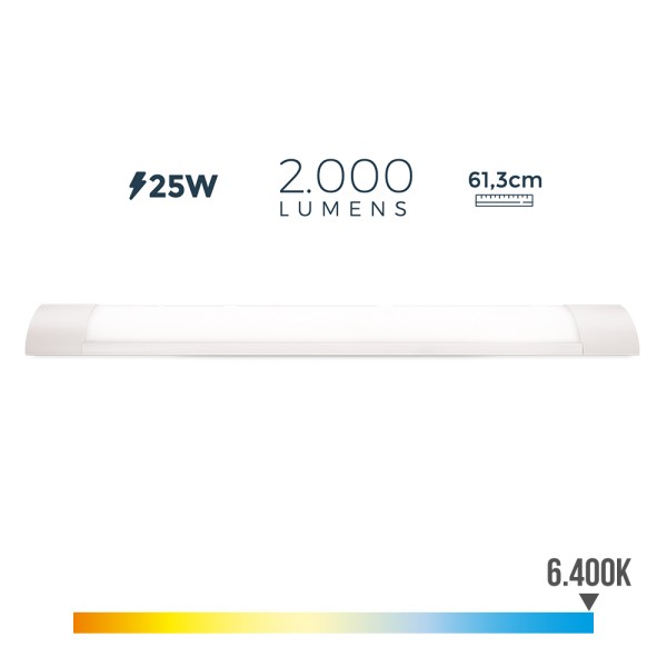 Armadura Led Electrónica 25W 6.400K L. Fria 61cm