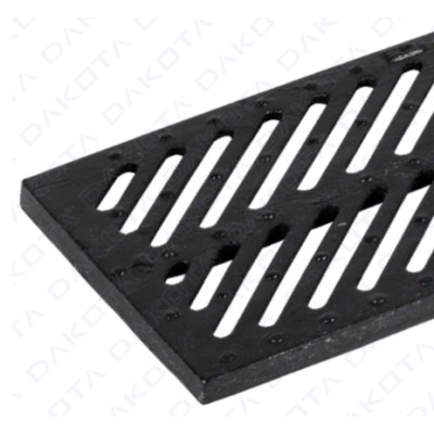Kit Canal PE-HD 1000x130x95mm + 2 Grelhas F.Fund. Anti-taco B125 500x130mm