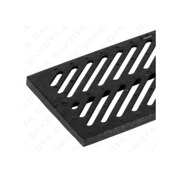 Kit Canal PE-HD 1000x130x95mm + 2 Grelhas F.Fund. Anti-taco B125 500x130mm