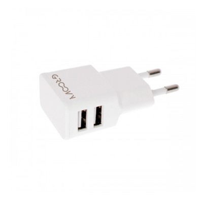 Carregador 2 USB P/Telemovel Groovy