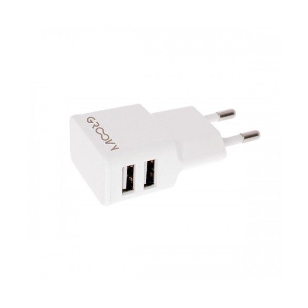 Carregador 2 USB P/Telemovel Groovy