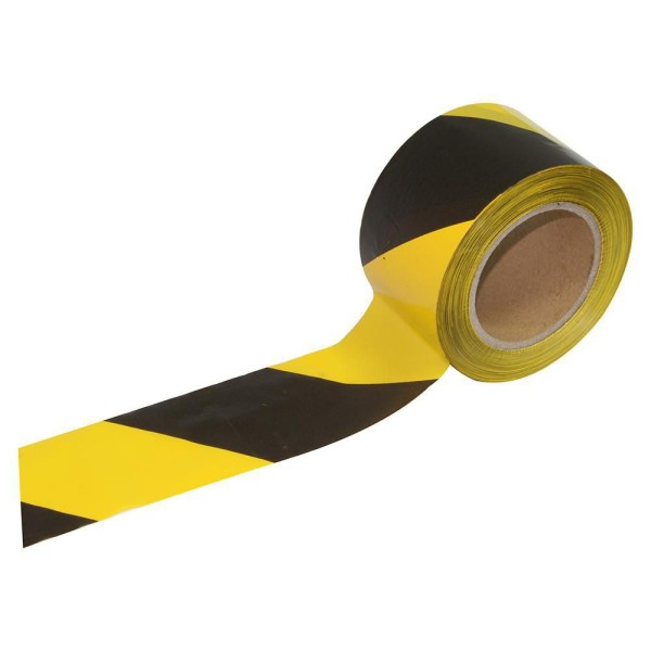 Fita Sinalizadora Adesiva 50mmx30m Preta/Amarela Brinox 