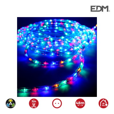Mangueira Led Multicolor 36Leds/Mt 2 Vias Multif.