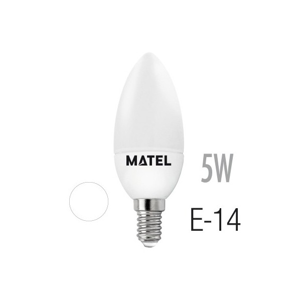 Lamp. T/Vela Led Casq. E14 5W Luz Fria