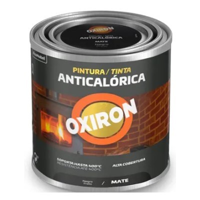 Esmalte Alta Temp. Anticalórico 400º Mate Preto 0,25lt Oxiron