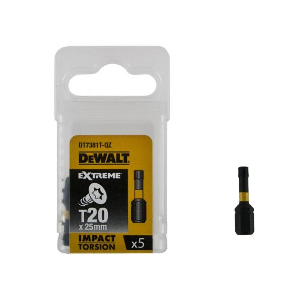 Conj. 5 Bits Torx DeWalt T20x25mm DT7381T-QZ