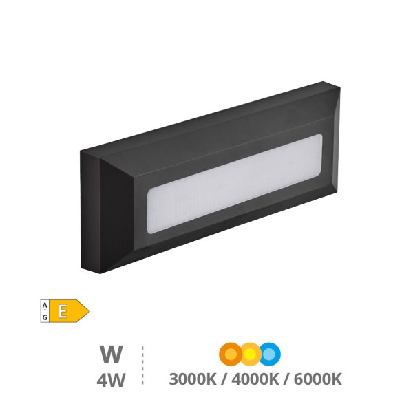 Projector Apliq Led Parede 4W Luz 3000/4000/6000K IP65 Cinza Antracite