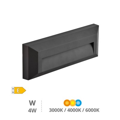 Projector Apliq Lateral Led Parede 4W Luz 3000/4000/6000K IP65 Cinza Antracite