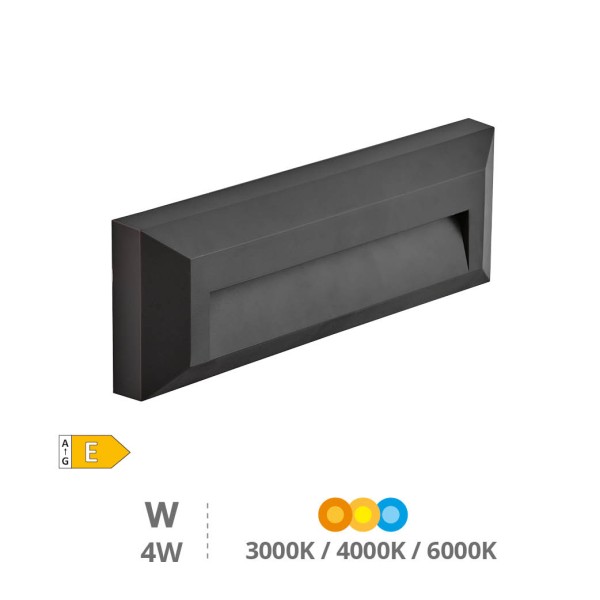 Projector Apliq Lateral Led Parede 4W Luz 3000/4000/6000K IP65 Cinza Antracite