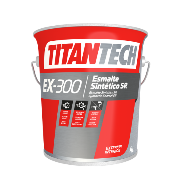 Esmalte Sintético Sec. Rápida Brilh. EX300 Branco 4lt Titan
