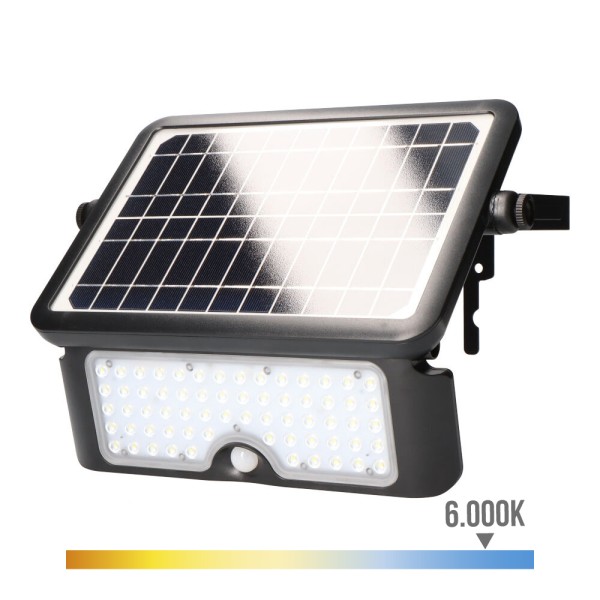 Projector Apliq Led Parede 10W Luz 6500k C/Sensor + Painel Solar