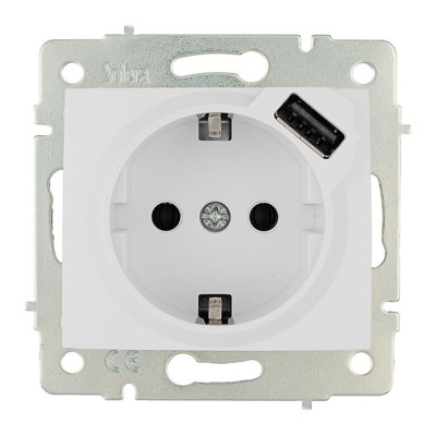 Tomada Bipolar C/Terra 16A 250V + USB Power 5V-2,1A