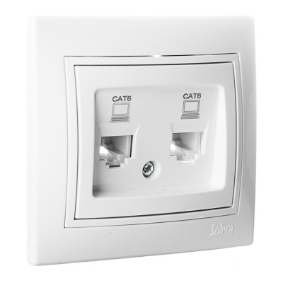 Tomada Dados Dupla RJ4 Cat. 6 Embutir 