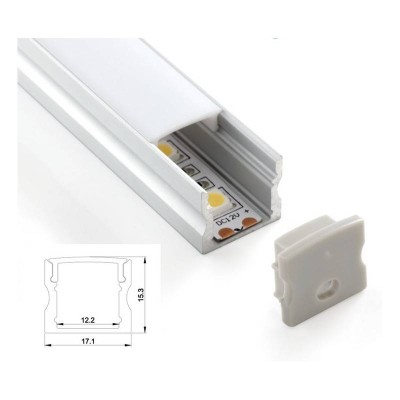 Perfil Listelo Alum. Mate "U" P/Fita Led 16mmx12mmx2,6mt