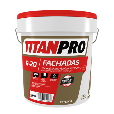 Tinta Acrilico Liso R20 Exterior Branco Mate Titan 15lt