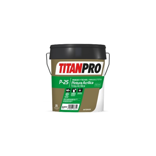 Tinta Acrilica P/Paredes e Tectos Interior P25 Branco Extra Mate 15lt