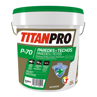 Tinta Vinilica Extra Prem. P50 Interior Neutra Extra Mate Titan 15lt