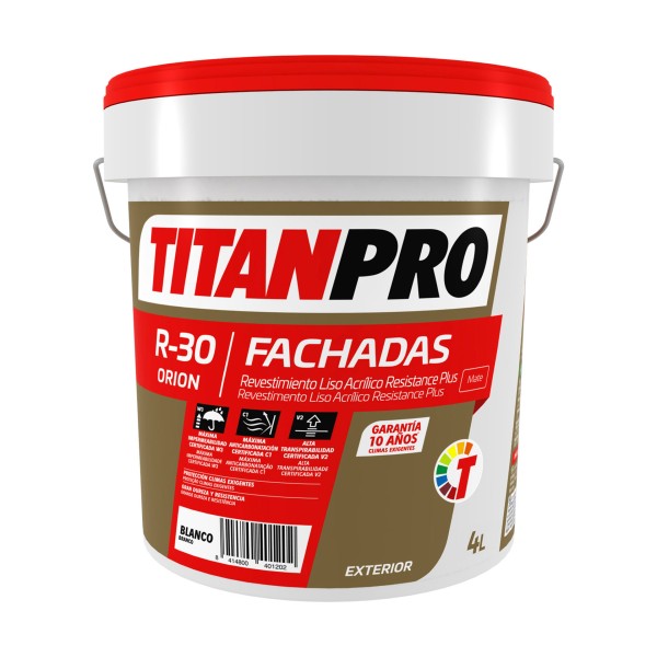 Tinta Acrilico Liso R30 Exterior Branco Mate Titan 4lt
