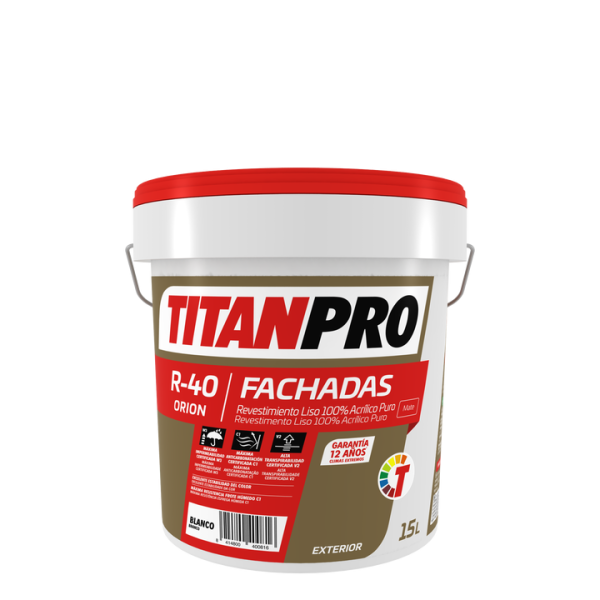 Tinta 100% Acrilica Pura Lisa R40 Exter. Neuto Mate Titan 4lt