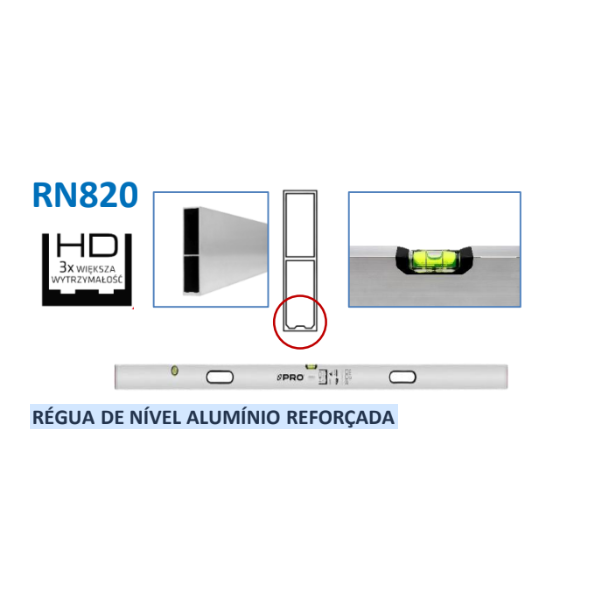 Régua Alumínio Reforçada 2,5m RN825
