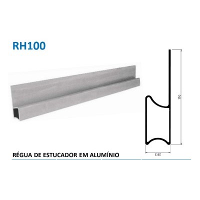 Régua Alumínio Perfil H 2,00mt