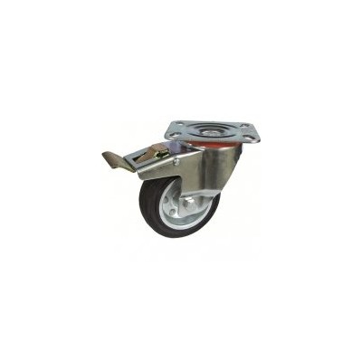 Roda C/Sup. Gir. C/Tavão Borracha 100 115kg 201/100 FDA GN CR (1043)
