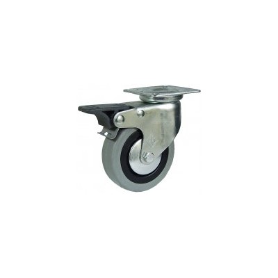 Roda C/Sup. Gir. C/Tavão Borracha Cinza 80 70kg 476/80 FDA GG