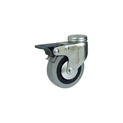 Roda C/Sup. Gir. C/Tavão Borracha Cinza 60 60kg 478/60 FDA GG