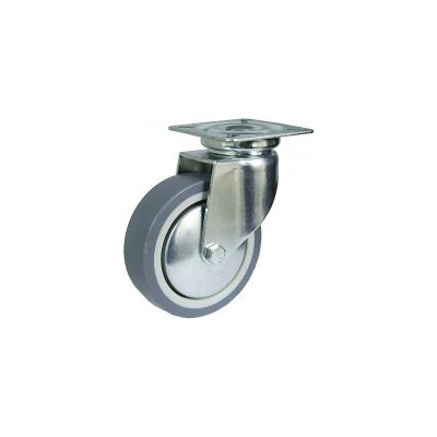 Roda C/Sup. Gir. Borracha Cinza 80 45kg 376/50 GTG