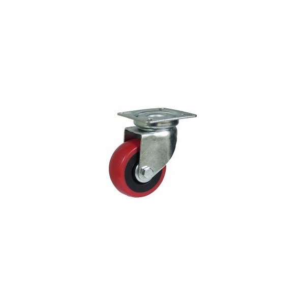 Roda C/Sup. Gir. Poliuretano 50 60kg 476/50 POL ROJO