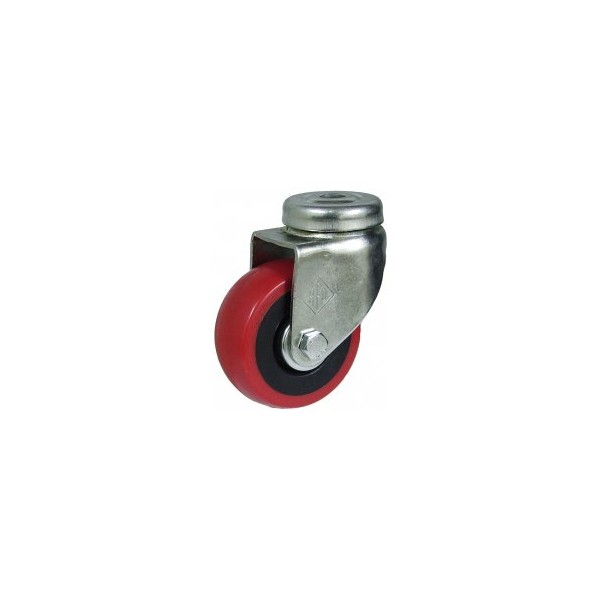 Roda C/Sup. Gir. Poliuretano 50 60kg 478/50 POL ROJO