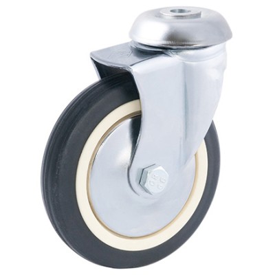 Roda C/Sup. Gir. Borracha 125 90kg 2/125 GN