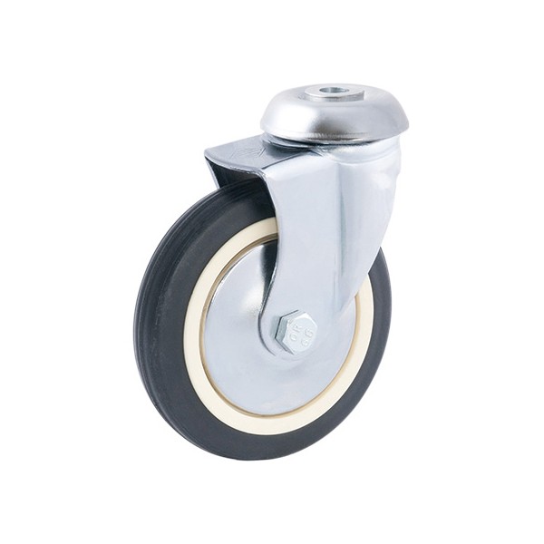 Roda C/Sup. Gir. Borracha 125 90kg 2/125 GN