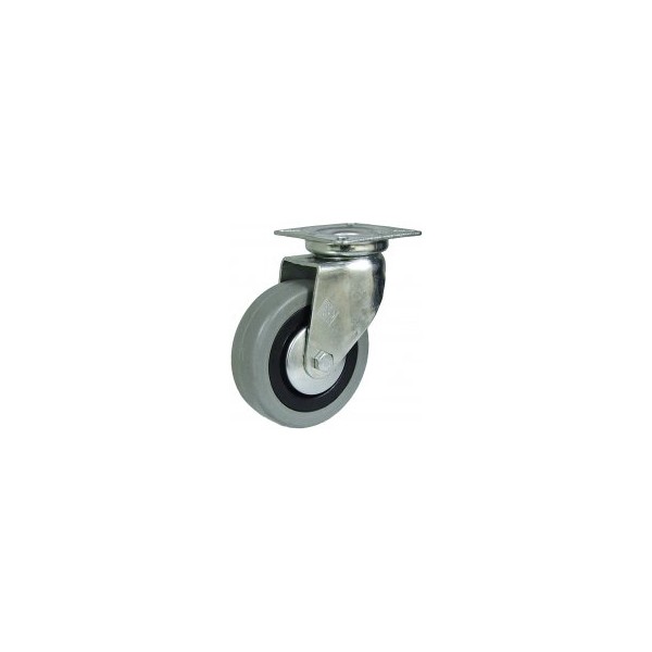 Roda C/Sup. Gir. Borracha Cinz. 60 50kg 476/60 GG