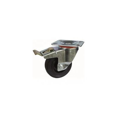 Roda C/Sup. Gir. C/Tavão Borracha 125 125kg 201/125 FDA GN (1042)