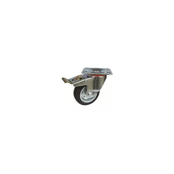 Roda C/Sup. Gir. C/Tavão Borracha 125 135kg 201/125 FDA GN CR (1043)
