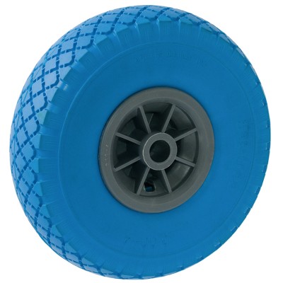 Roda Anti-furo PU Azul Jante PVC P/Carro de Merc. 260/20 80kg 316/260