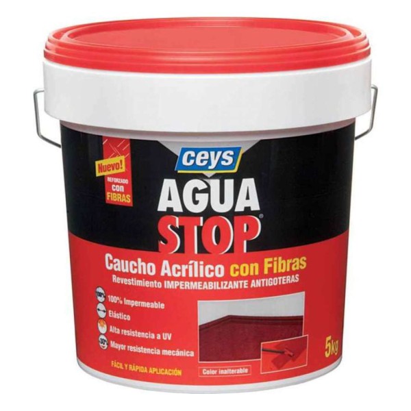Aguastop Borracha Acrilica Fibras Telha 20kg