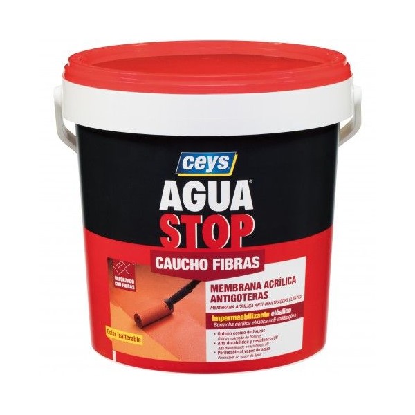 Aguastop Borracha Acrilica Fibras Cinza 20kg