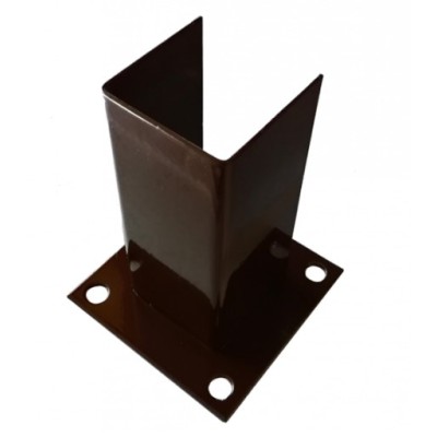 Base Metálica Peq. P/Poste Top 60x60 Castanho RAL 8014