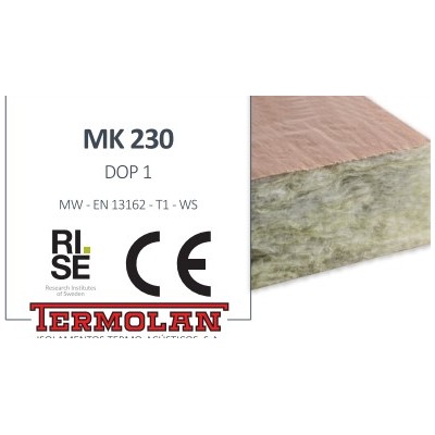 Lã Rocha Papel Kraft 30kg/m2 MK 230 8000x1200x60 Termolan