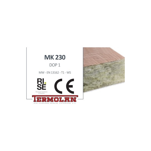 Lã Rocha Papel Kraft 30kg/m2 MK 230 8000x1200x60 Termolan
